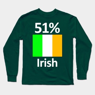 Funny Ireland Heritage 51% Irish Flag Long Sleeve T-Shirt